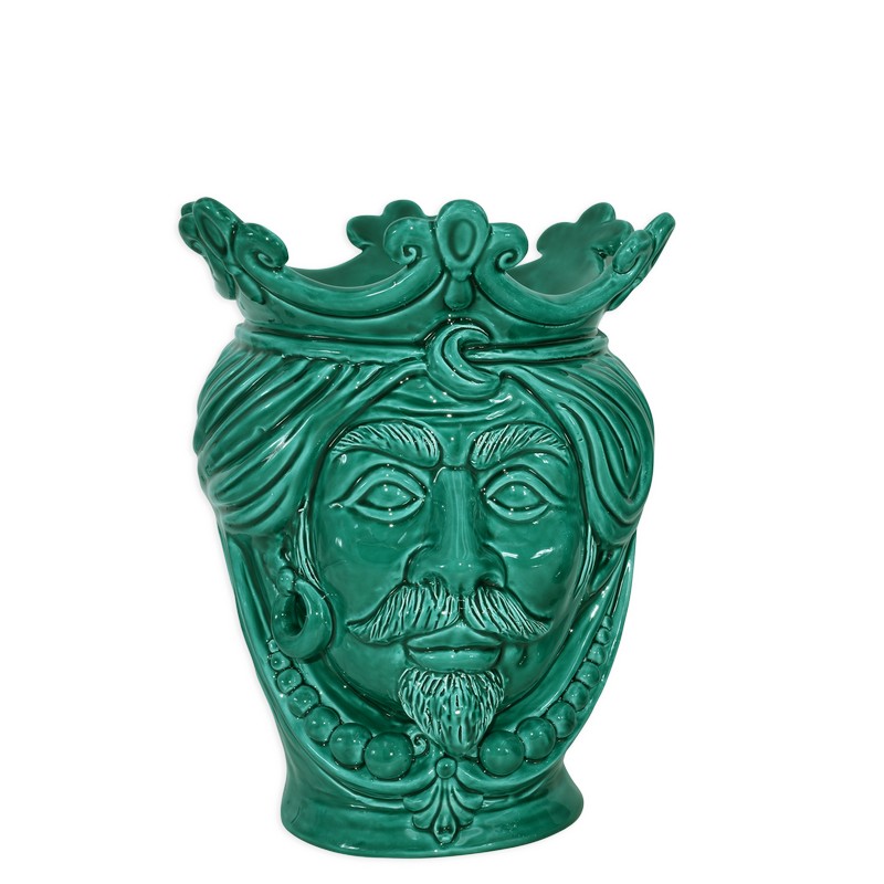 vase holder moor's head in italian ceramic