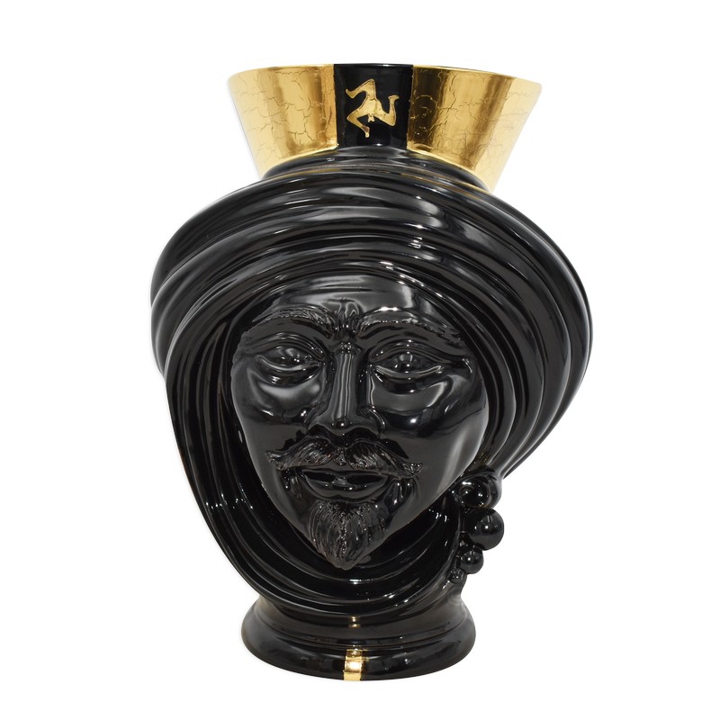 vase-holder-moors-head-male-italian-pottery-black-gold