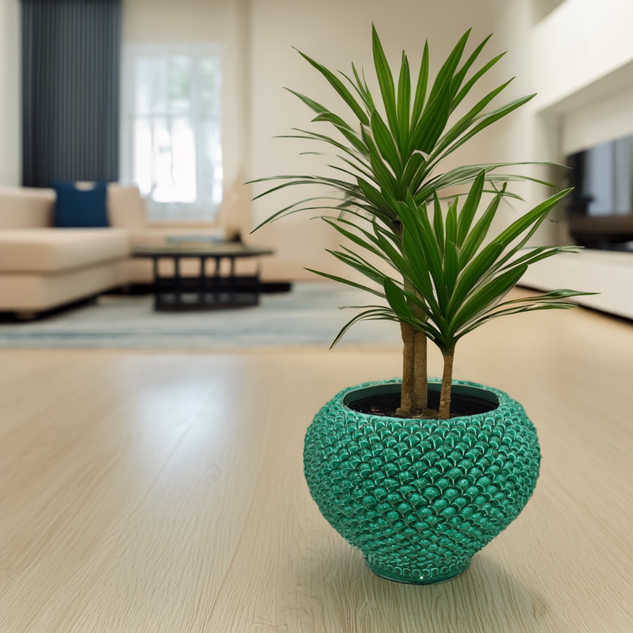 Pinecone-Shaped Cachepot Planter in Sicilian Ceramic from Caltagirone