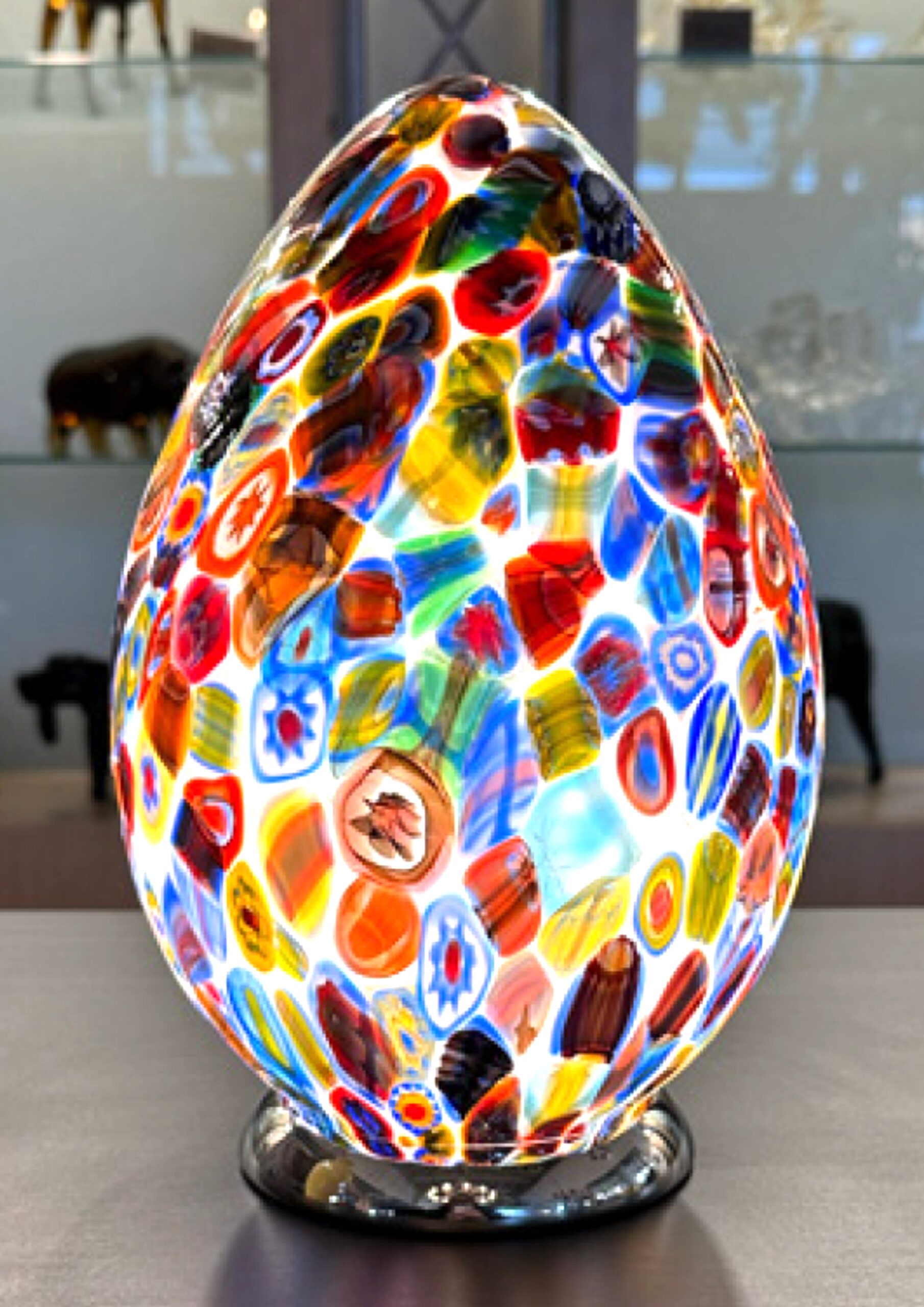 Table Lamp Murano Glass with Murrine Original Handmade in Italy 1 Light