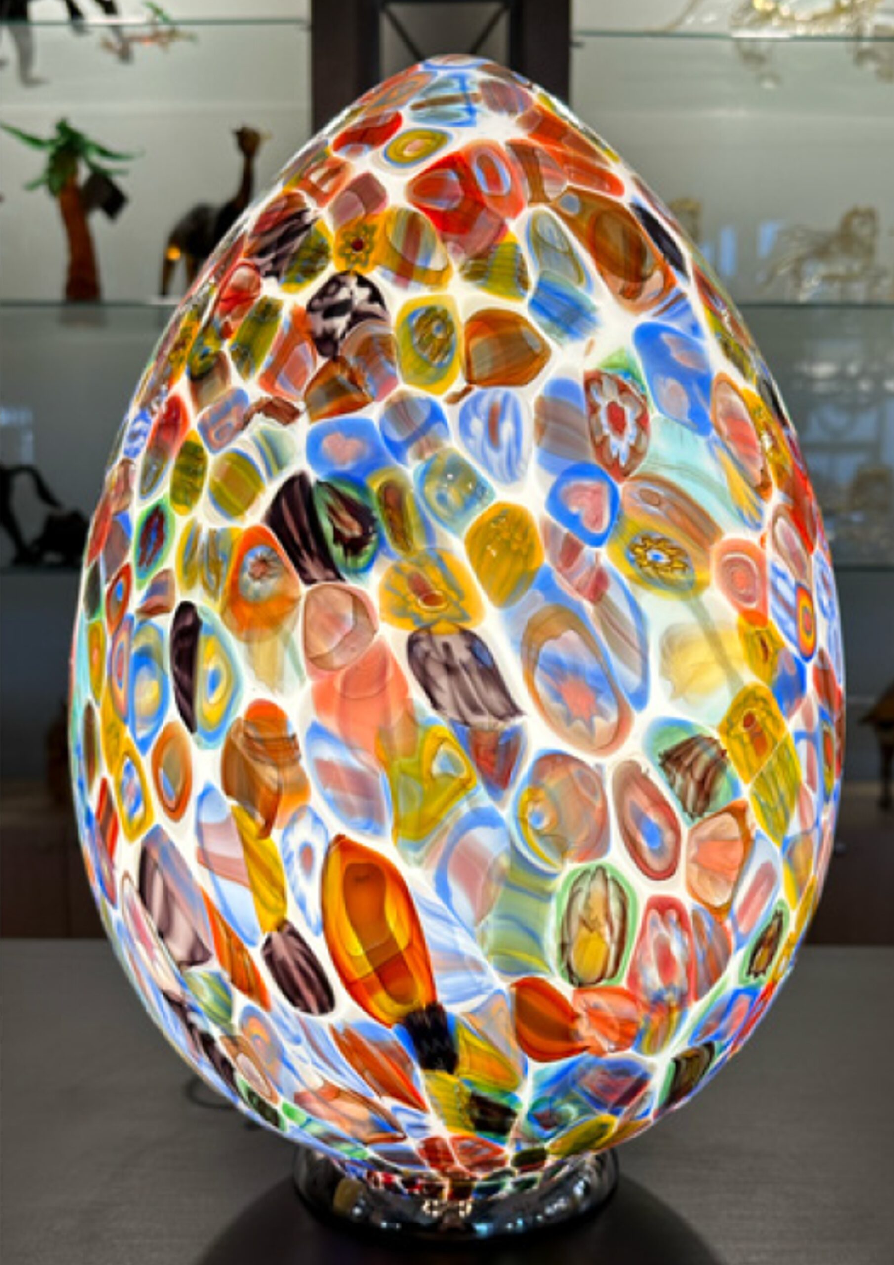 Table Lamp Murano Glass with Murrine Original Handmade in Italy 1 Light