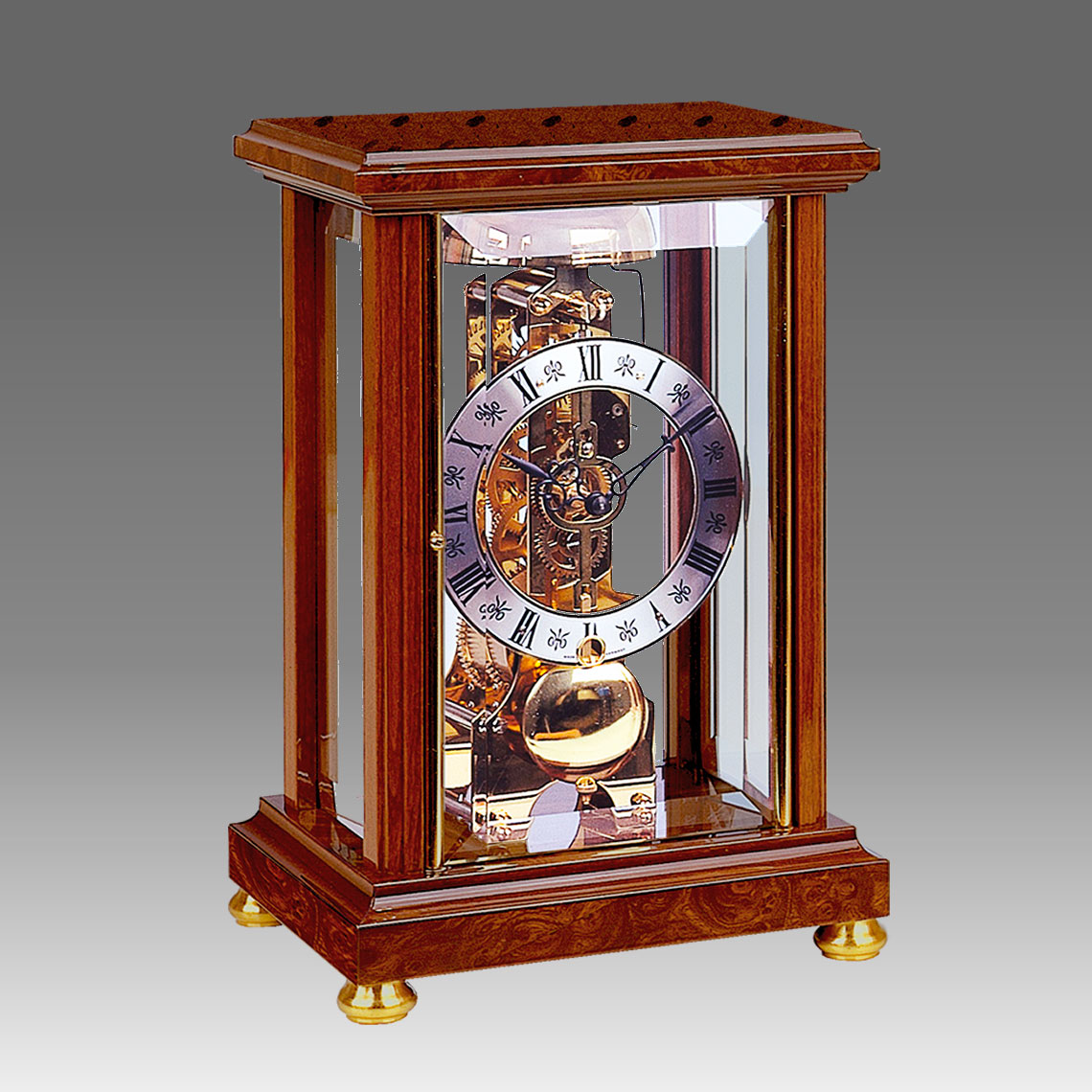 Wooden Mantel Clock Made in Italy Elm Root