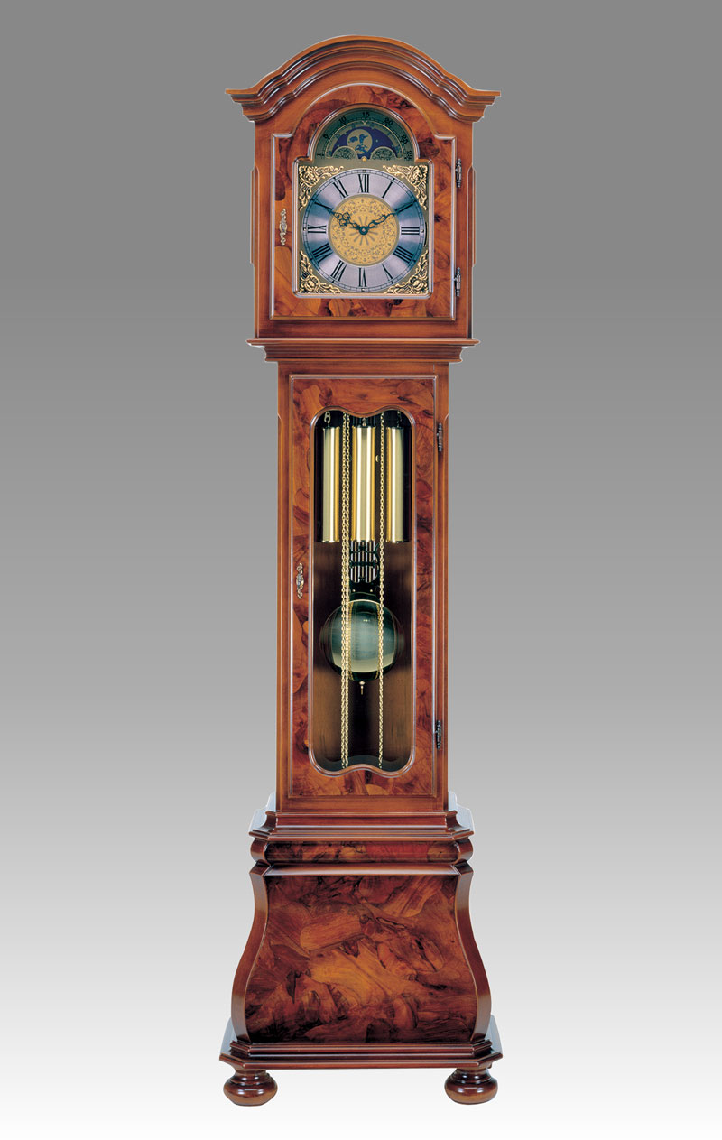 Grandfather Clock in Briar with Walnut’s Mosaic Made in Italy
